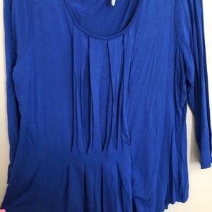 Woman’s royal Blue pleat front blouse. Size L